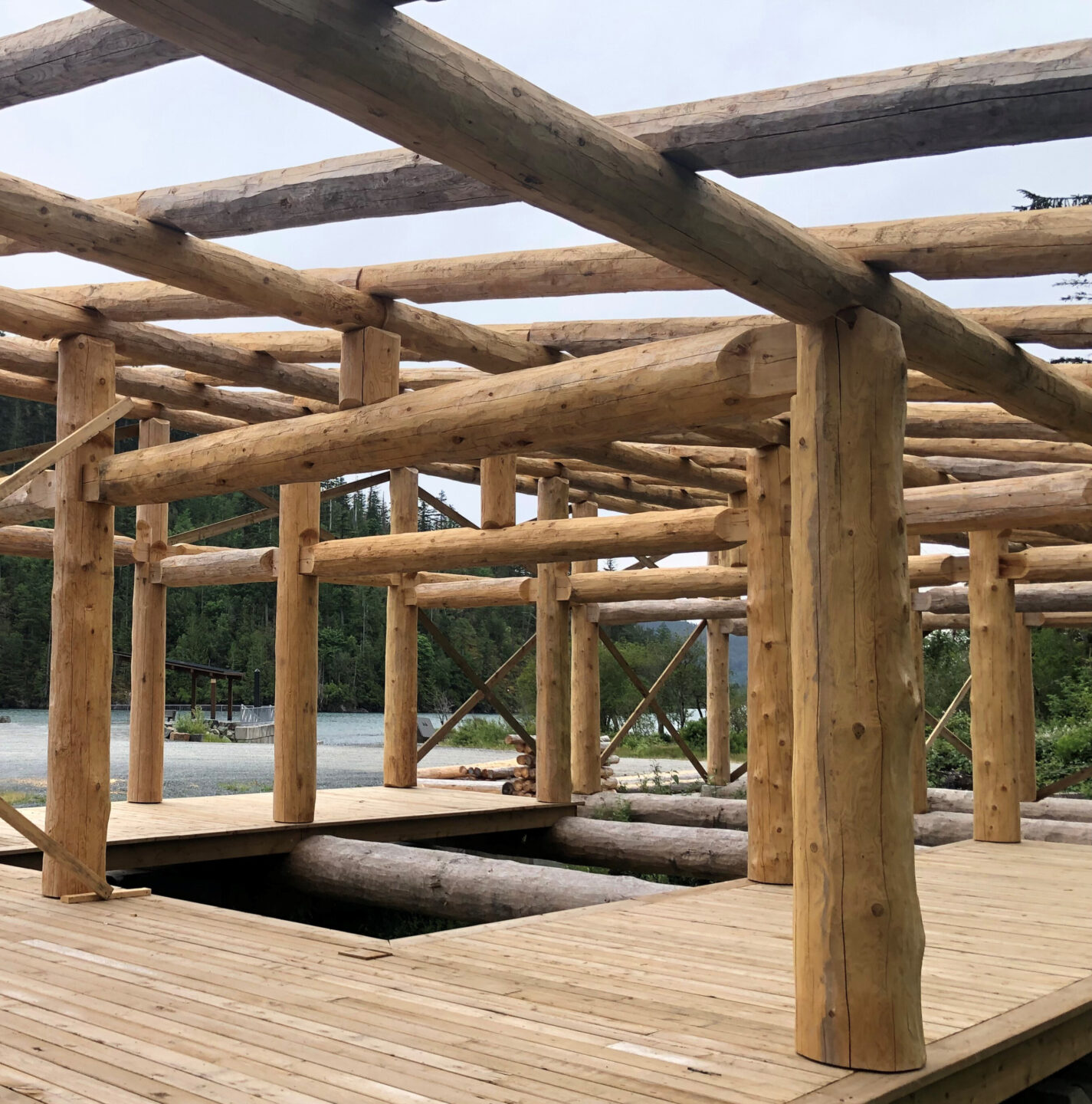 Sts’ailes’ FPCC funded heritage facility on the Harrison River under construction.